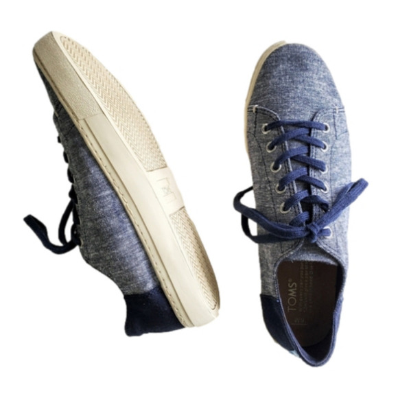 TOMS Sneakers Two toned Denim blue/Navy size 9 - Picture 2 of 8